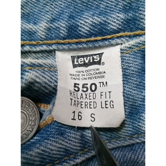 Women's Levis 550 16 S Relaxed Fit Tapered Legs Denim Blue Jeans 34 W 28L - Picture 4 of 5